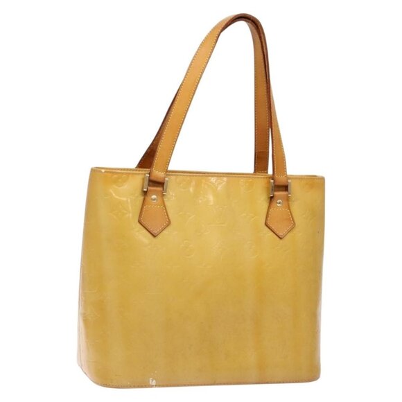 LOUIS VUITTON Monogram Vernis Houston Hand Bag Beige M91004 LV Auth yk19137 - Picture 1 of 16